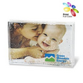 Acrylic Rectangle Photo Frame Block W/ Water & Glitters